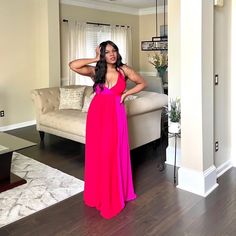 Color block maxi dress.